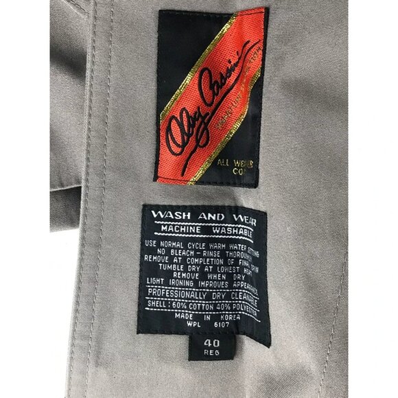 Oleg Cassini Mens Dark Khaki Collared Long Sleeve Full Zip Trench Coat Size 40 R - Picture 6 of 7